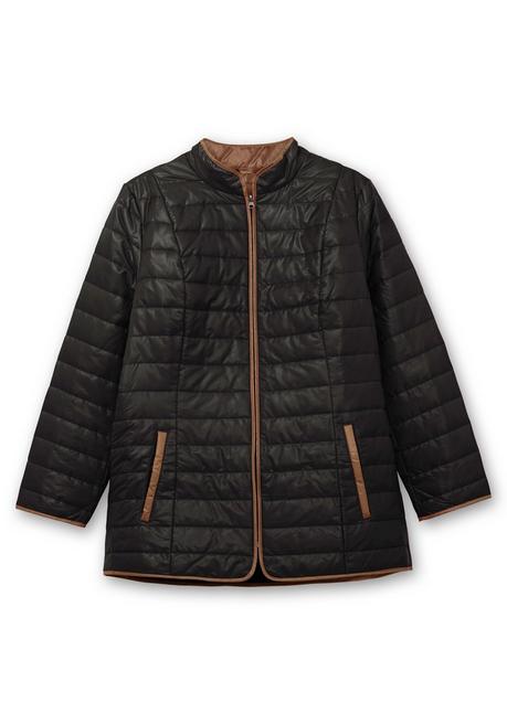 sheego Steppjacke mit Stehkragen und Kontrastdetails - schwarz sheego Riesige Ersparnisse