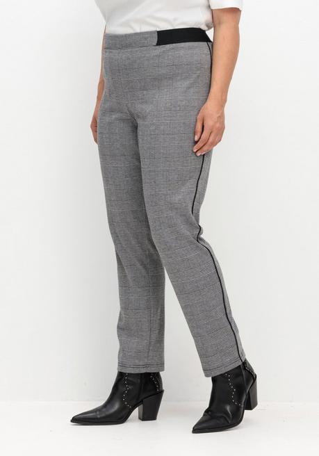 sheego Schmale Hose mit grafischem Muster und Stretchbund - grau gemustert sheego Tiefpreis