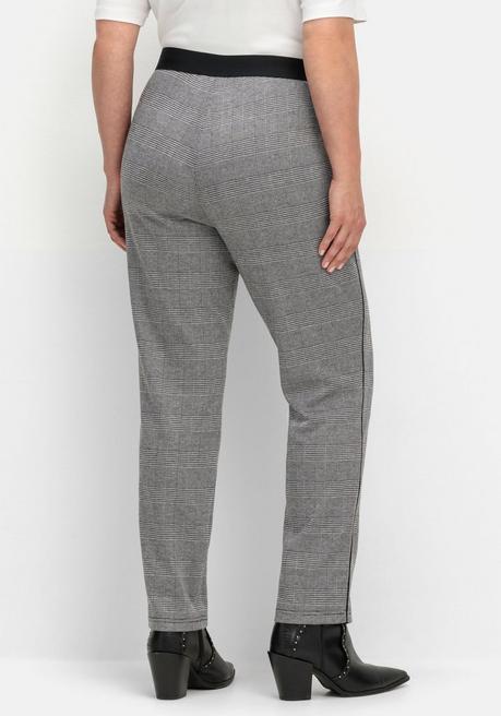 sheego Schmale Hose mit grafischem Muster und Stretchbund - grau gemustert sheego Tiefpreis