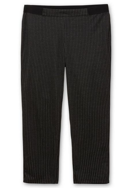 sheego Schmale Hose mit grafischem Muster und Stretchbund - schwarz gestreift sheego Wochenangebot
