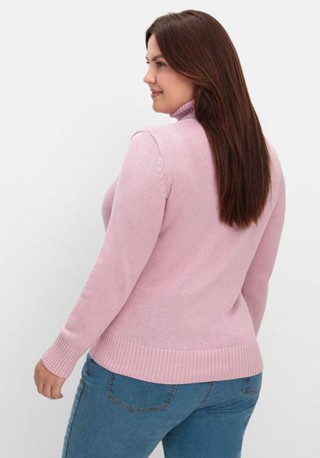 sheego Rollkragenpullover mit Rippbündchen - altrosé sheego Begrenzte Freigabe