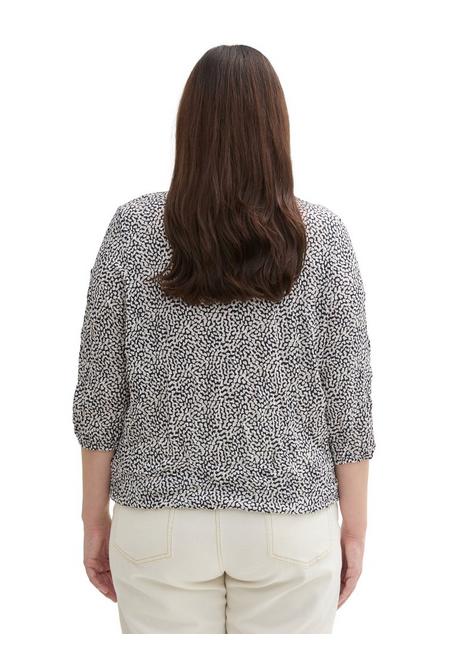 TOM TAILOR Plus Shirt in Crinkle-Optik, mit Gummizugsaum - marine gemustert sheego Bis zu 50% Rabatt