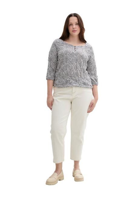 TOM TAILOR Plus Shirt in Crinkle-Optik, mit Gummizugsaum - marine gemustert sheego Bis zu 50% Rabatt