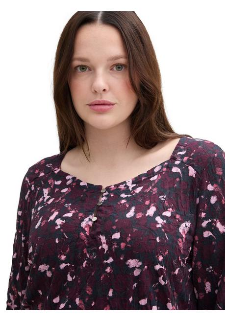 TOM TAILOR Plus Shirt in Crinkle-Optik, mit Gummizugsaum - beere gemustert sheego Bis zu 60% Rabatt