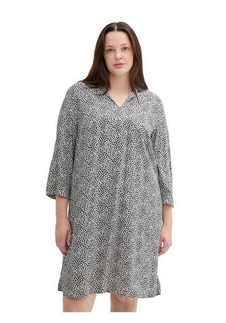 TOM TAILOR Plus Kurzes Kleid mit Minimalprint und Hemdkragen - marine gemustert sheego Bis zu 65% Rabatt