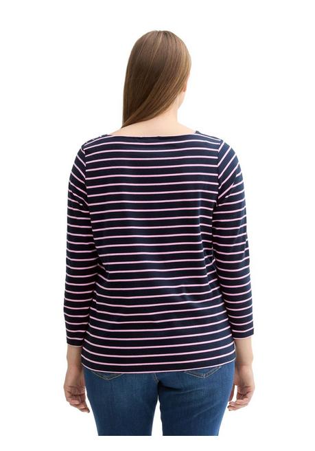 TOM TAILOR Plus Langarmshirt mit Ringeln und U-Boot-Ausschnitt - marine gestreift sheego Vierteljährliche Förderung