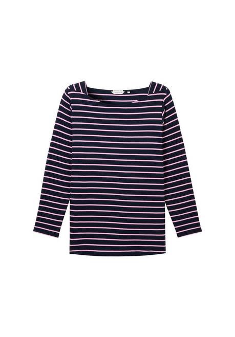 TOM TAILOR Plus Langarmshirt mit Ringeln und U-Boot-Ausschnitt - marine gestreift sheego Vierteljährliche Förderung