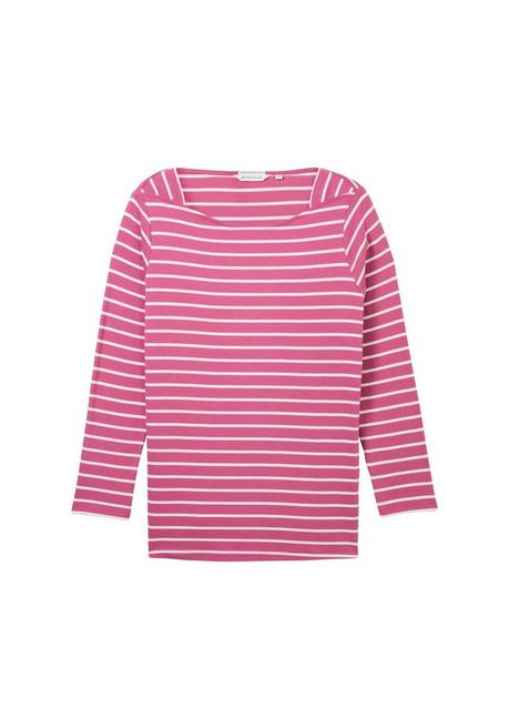 TOM TAILOR Plus Langarmshirt mit Ringeln und U-Boot-Ausschnitt - rosé gestreift sheego Bis zu 55% Rabatt