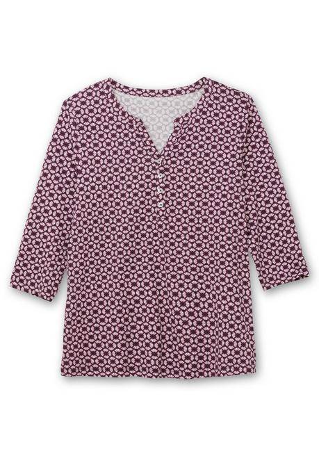 sheego 3/4-Arm-Shirt mit Retro-Alloverdruck - aubergine gemustert sheego Super Rabatt