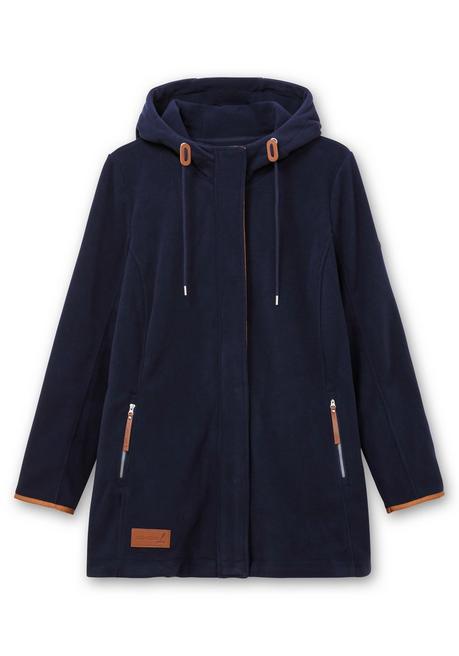 sheego Fleecejacke mit Kapuze und Kontrastdetails - marine sheego Kostenloser Versand international