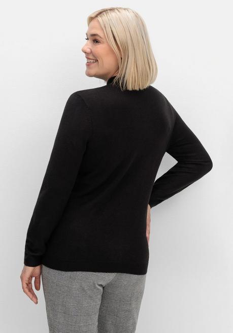 sheego Extraweicher Pullover mit Stehkragen - schwarz sheego Black Friday Preise