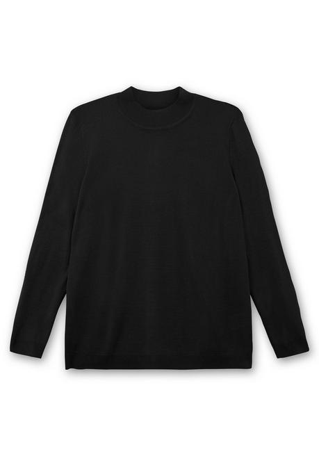 sheego Extraweicher Pullover mit Stehkragen - schwarz sheego Black Friday Preise