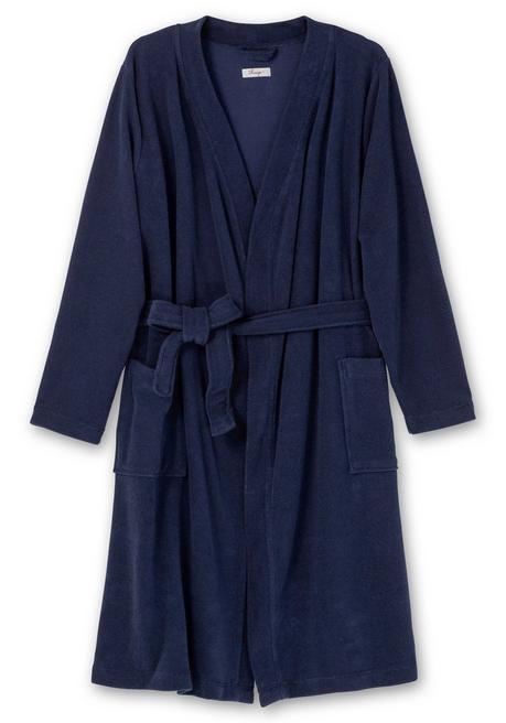 sheego Bademantel mit Bindegürtel, aus leichtem Frottee - marine sheego Outlet