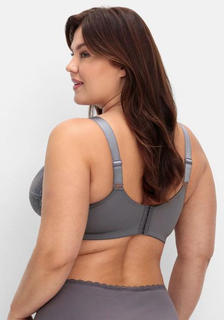 sheego Bügel-BH mit floraler Stickerei-Spitze - graphit sheego Verkauf