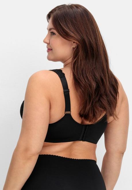 sheego Bügel-BH mit blickdichter Spitze und Seitenstützen - schwarz sheego Hotsell