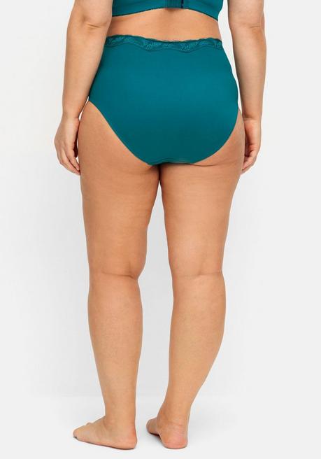 sheego Doppelpack Slips mit elastischer Spitzenkante - petrol sheego Fabrikverkauf