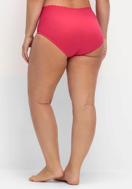 sheego Doppelpack Pantys mit hoher Taille und Spitzendetails - graphit+orchidee sheego Sonderangebot