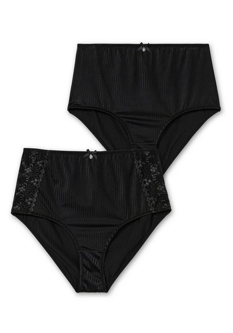 sheego Doppelpack Slips mit Spitze und Shapingeinsatz - schwarz+schwarz sheego Günstig kaufen
