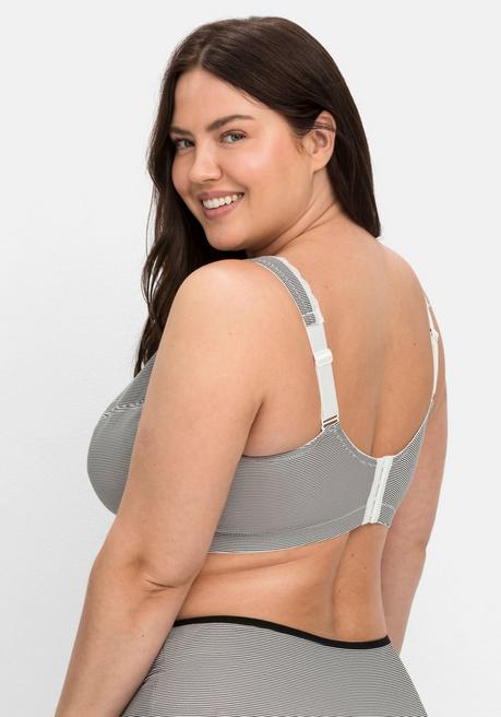 sheego Doppelpack Komfort-BHs ohne Bügel - anthrazit+weiß sheego Flash Sale