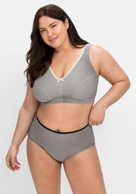 sheego Doppelpack Komfort-BHs ohne Bügel - anthrazit+weiß sheego Flash Sale