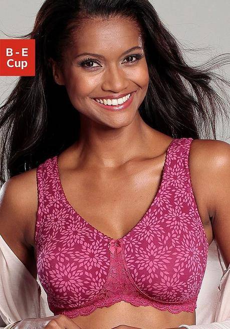 NUANCE Entlastungs-BH mit Jacquardspitze - pflaume sheego