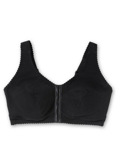 sheego Bügelloser BH mit Vorderverschluss, breite Träger - schwarz sheego Zeitlich begrenztes Angebot