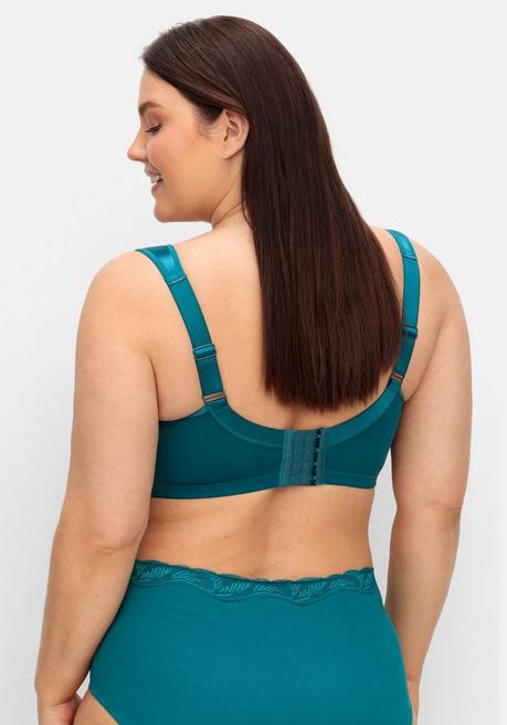 sheego Bügel-BH mit kleiner Zierschleife, breite Träger - petrol sheego Exklusive Angebote