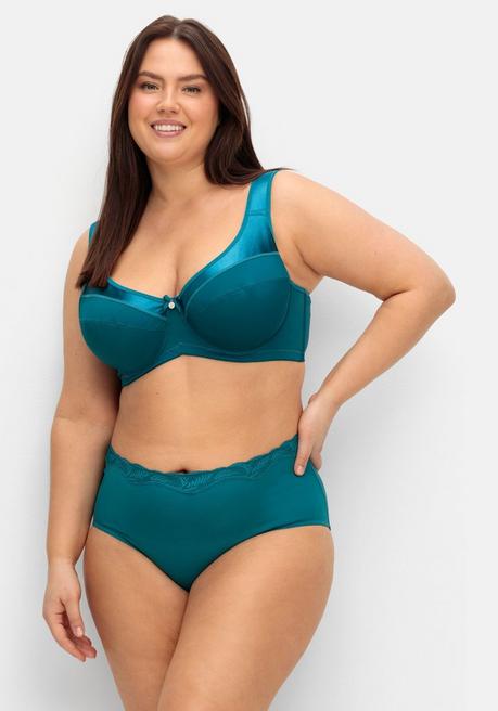 sheego Bügel-BH mit kleiner Zierschleife, breite Träger - petrol sheego Exklusive Angebote