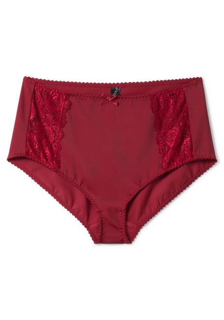 sheego Taillenslip mit transparenter Spitze - burgund sheego Blitzangebot