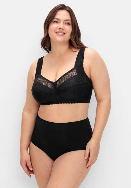 sheego Entlastungs-BH ohne Bügel, mit Spitze - schwarz sheego Bestseller