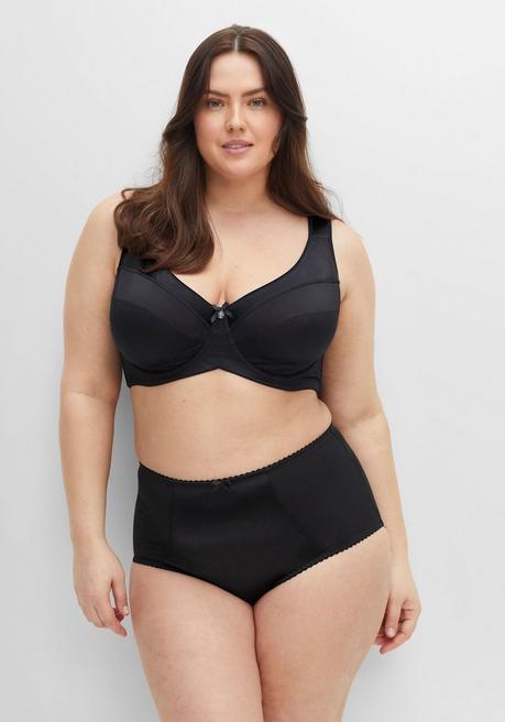 sheego Bügel-BH mit kleiner Zierschleife, breite Träger - schwarz sheego Saisonale Angebote