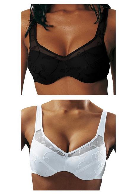 PETITE FLEUR Doppelpack Minimizer-BHs mit unterlegten Cups - schwarz+weiß sheego Riesige Ersparnisse