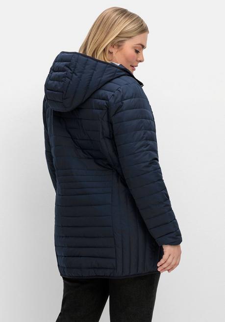 sheego Leicht wattierte Longsteppjacke mit Kapuze - nachtblau sheego Letzte 3 Tage
