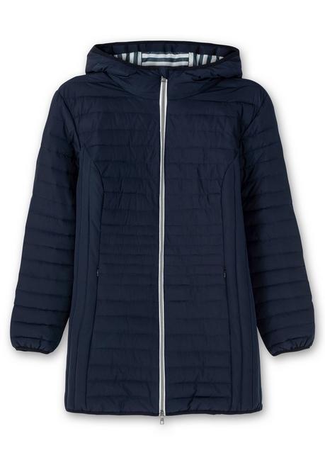 sheego Leicht wattierte Longsteppjacke mit Kapuze - nachtblau sheego Letzte 3 Tage