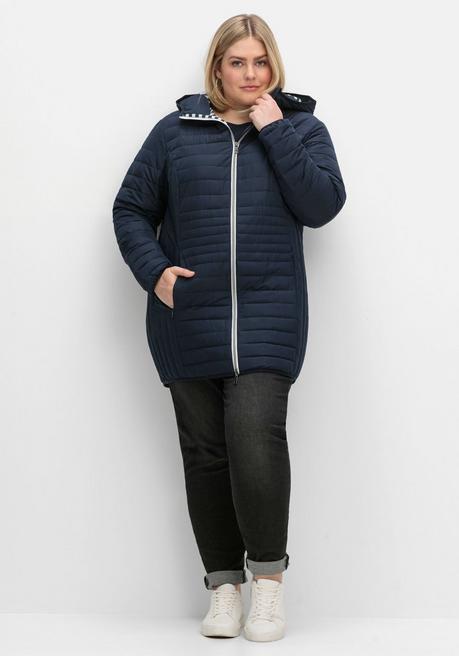 sheego Leicht wattierte Longsteppjacke mit Kapuze - nachtblau sheego Letzte 3 Tage