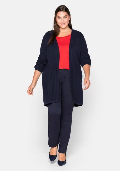 sheego Cardigan aus Grobstrick, in offener Form - marine sheego Neueste Stile