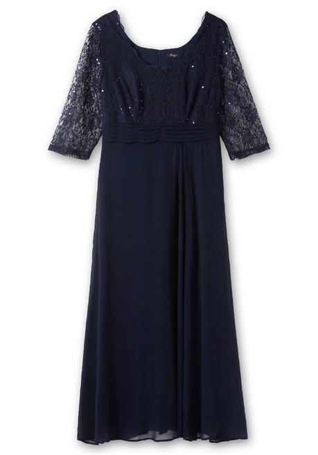 sheego Abendkleid mit floraler Spitze - marine sheego Bis zu 50% Rabatt