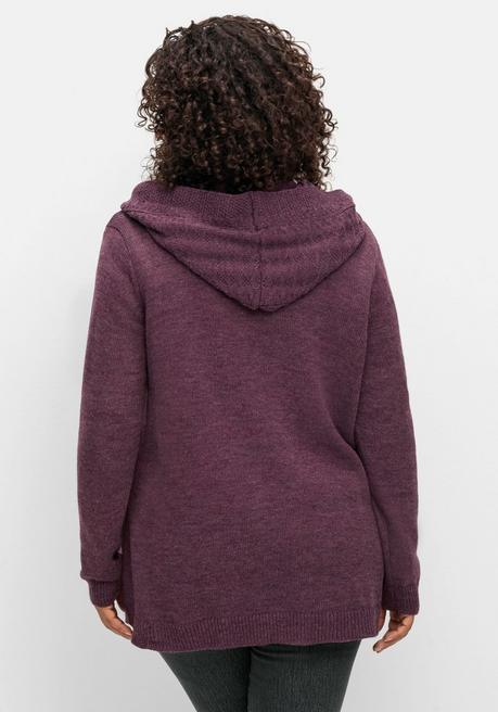 sheego by Joe Browns Cardigan mit Kapuze und Knopfverschluss - brombeer sheego Bis zu 65% Rabatt