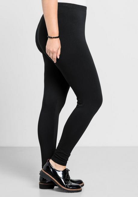 sheego Leggings mit Gummizugbund - schwarz sheego Sonderangebot der Fabrik