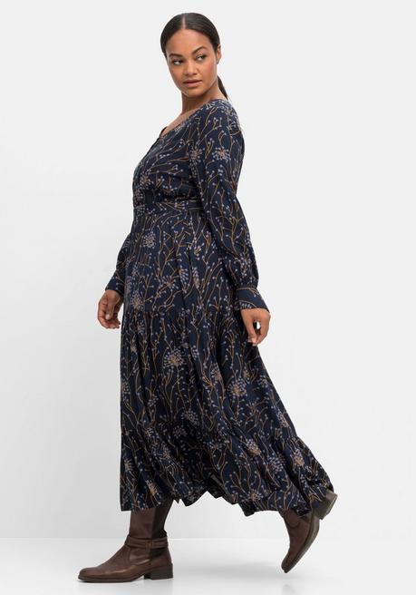 sheego by Joe Browns Maxikleid mit floralem Alloverdruck - nachtblau bedruckt sheego Nur noch ein Tag übrig