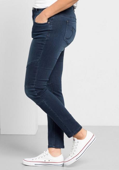 sheego Skinny Power-Stretch-Jeans im Biker-Look - dark blue Denim sheego Speichern exportieren