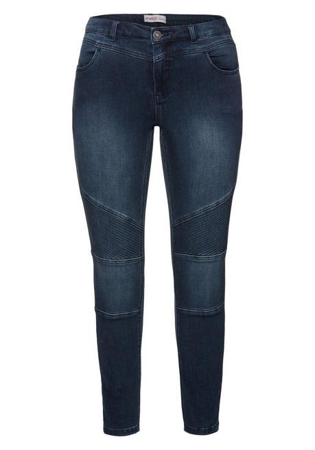 sheego Skinny Power-Stretch-Jeans im Biker-Look - dark blue Denim sheego Speichern exportieren