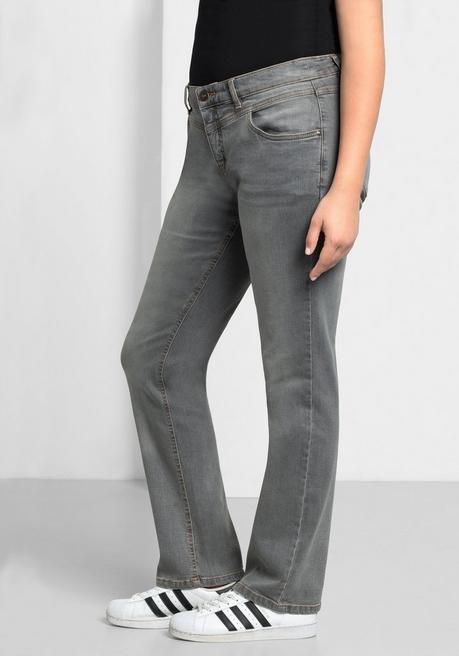 sheego Gerade Jeans mit Used-Effekten - grey Denim sheego 50% Rabatt für begrenzte Zeit