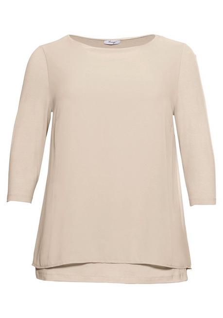 sheego Blusenshirt in leichter A-Linie mit Zipfelsaum - beigefarben sheego Rabatte dieses Monats