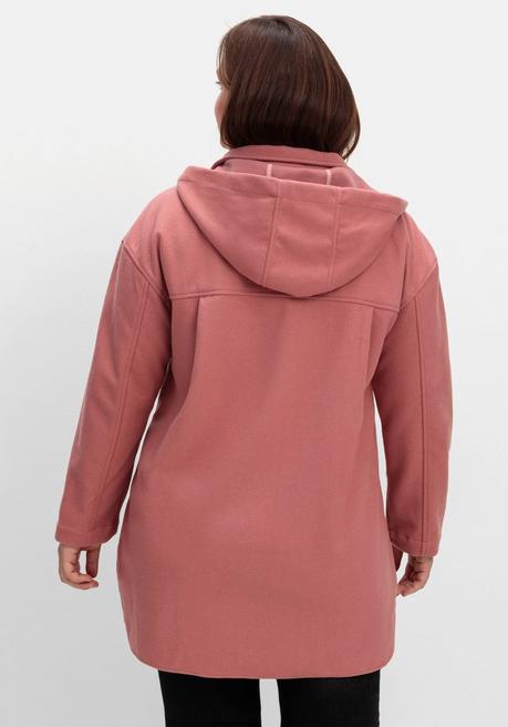 sheego Kapuzenjacke mit Stehkragen und Reißverschluss - rosenholz sheego Online