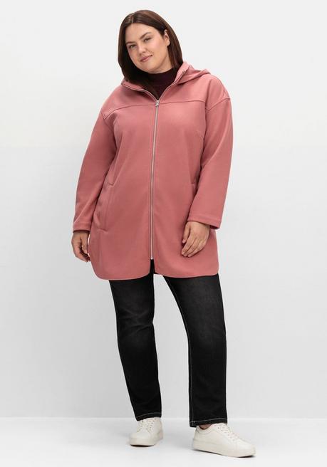 sheego Kapuzenjacke mit Stehkragen und Reißverschluss - rosenholz sheego Online