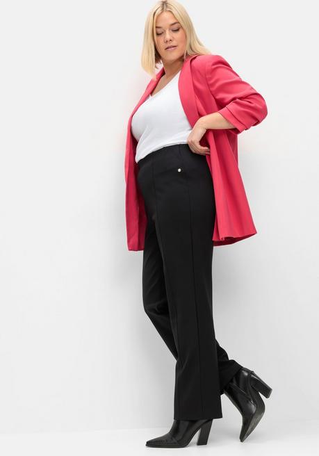 sheego Gerade Hose aus Interlock, mit elastischem Bund - schwarz sheego Hotsell