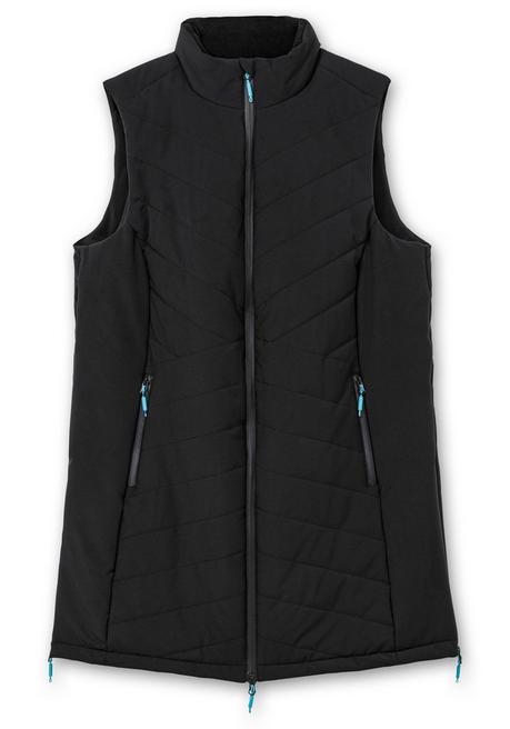 sheego Lange Funktions-Steppweste mit Stehkragen - schwarz sheego Günstiger Verkauf