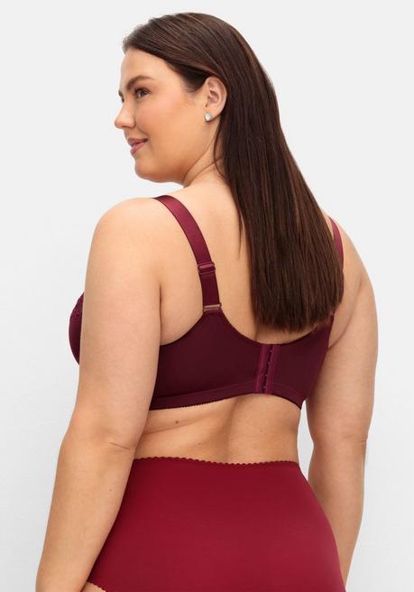 sheego Bügel-BH mit Spitze und breiten Trägern - weinrot sheego Günstig kaufen