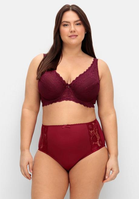 sheego Bügel-BH mit Spitze und breiten Trägern - weinrot sheego Günstig kaufen